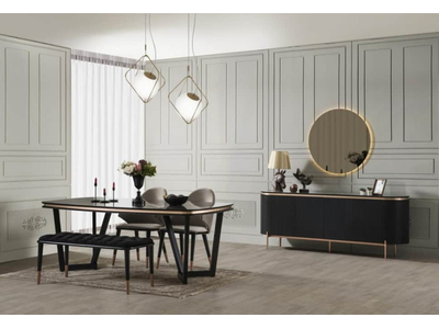 Tesla Bronz Modern Yemek Odası, Renk: Siyah Bronz - sitelerankara.com - Pakel Mobilya