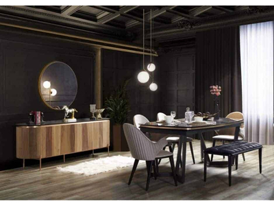 Tesla Ceviz Bronz Modern Yemek Odası, Renk: Ceviz Bronz - sitelerankara.com - Pakel Mobilya