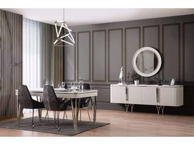 Alina Modern Yemek Odası - b, Renk: Beyaz - sitelerankara.com - Pakel Mobilya