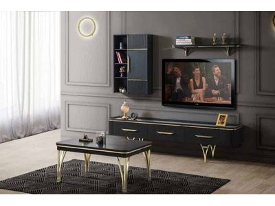 Alina Modern Tv Ünitesi, Renk: Siyah - sitelerankara.com - Pakel Mobilya