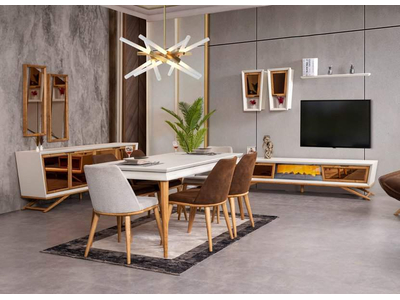 Wow Plus Krem Modern Yemek Odası - sitelerankara.com - Pakel Mobilya
