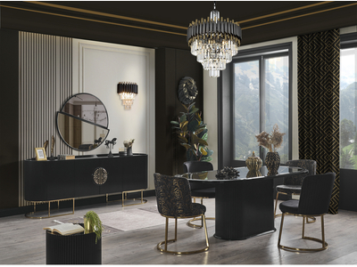 Gucci Siyah Gold Modern Yemek Odası - sitelerankara.com - Pakel Mobilya