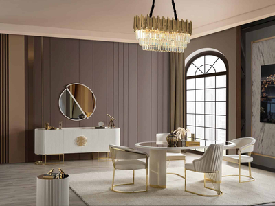 Gucci Premium Ekru Gold Modern Yemek Odası - sitelerankara.com - Pakel Mobilya