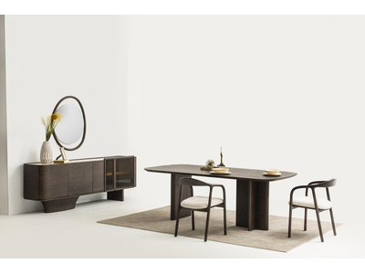 Natura Koyu Meşe Modern Yemek Odası - sitelerankara.com - Pakel Mobilya