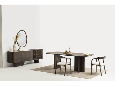 Natura Koyu Meşe Yemek Odası Takımı – Modern ve Şık Ahşap Tasarım - sitelerankara.com - Pakel Mobilya