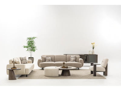 Natura Koyu Meşe Oturma Grubu – Modern ve Şık Koltuk Takımı - sitelerankara.com - Pakel Mobilya