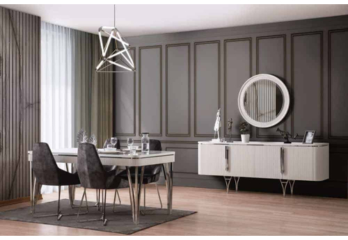 Alina Modern Yemek Odası - b, Renk: Beyaz - sitelerankara.com - Pakel Mobilya