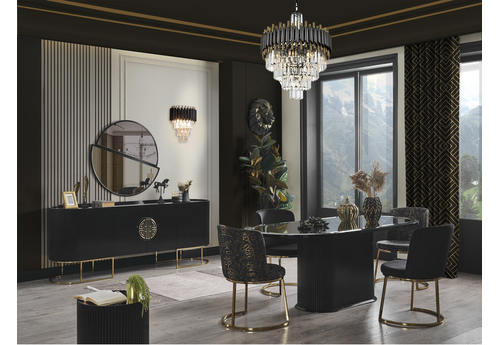 Gucci Siyah Gold Modern Yemek Odası - sitelerankara.com - Pakel Mobilya