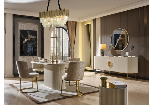 Gucci Ekru Gold Modern Yemek Odası - sitelerankara.com - Pakel Mobilya