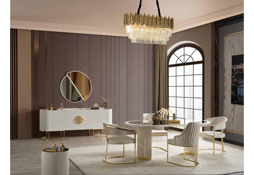 Gucci Premium Ekru Gold Modern Yemek Odası - sitelerankara.com - Pakel Mobilya