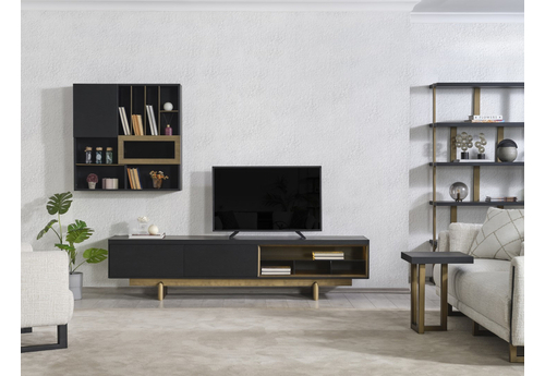 Stella Siyah Modern Tv Ünitesi - sitelerankara.com - Pakel Mobilya