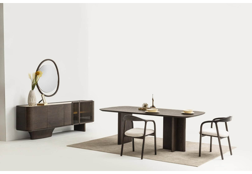 Natura Koyu Meşe Yemek Odası Takımı – Modern ve Şık Ahşap Tasarım - sitelerankara.com - Pakel Mobilya