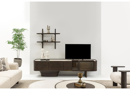 Natura Koyu Meşe TV Ünitesi – Modern ve Şık Ahşap Tasarım - sitelerankara.com - Pakel Mobilya